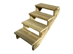 Vinuovo Außentreppen^Gartentreppe Holz 4 Stufen 100cm ohne Setzstufen