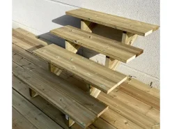 Vinuovo Außentreppen^Gartentreppe Holz 4 Stufen 100cm ohne Setzstufen