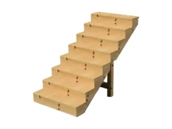 Vinuovo Außentreppen^Holztreppe 8 Stufen 120cm mit Setzstufen