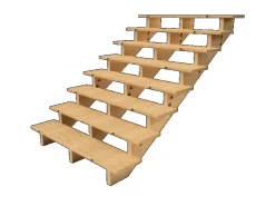 Vinuovo Außentreppen^Holztreppe 8 Stufen 140cm ohne Setzstufen