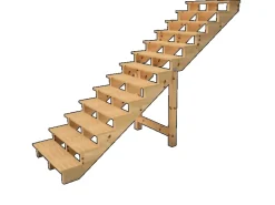 Vinuovo Außentreppen^Holztreppe 13 Stufen 80cm ohne Setzstufen