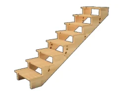 Vinuovo Außentreppen^Holztreppe 8 Stufen 60cm ohne Setzstufen
