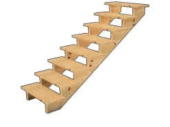 Vinuovo Außentreppen^Holztreppe 8 Stufen 80cm ohne Setzstufen