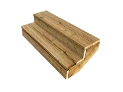 Vinuovo Außentreppen^Terrassentreppe Holz 2 Stufen 120cm mit Setzstufen
