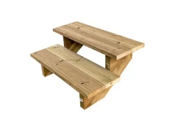 Vinuovo Außentreppen^Terrassentreppe Holz 2 Stufen 80cm ohne Setzstufen