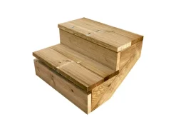 Vinuovo Außentreppen^Terrassentreppe Holz 2 Stufen 60cm mit Setzstufen