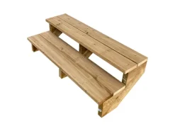 Vinuovo Außentreppen^Terrassentreppe Holz 2 Stufen 120cm ohne Setzstufen