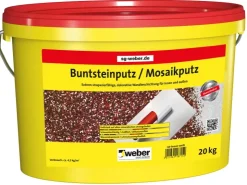 Saint-Gobain Weber Putze^Weber Buntsteinputz/Mosaikputz 20 kg Rot-Braun-Weiß
