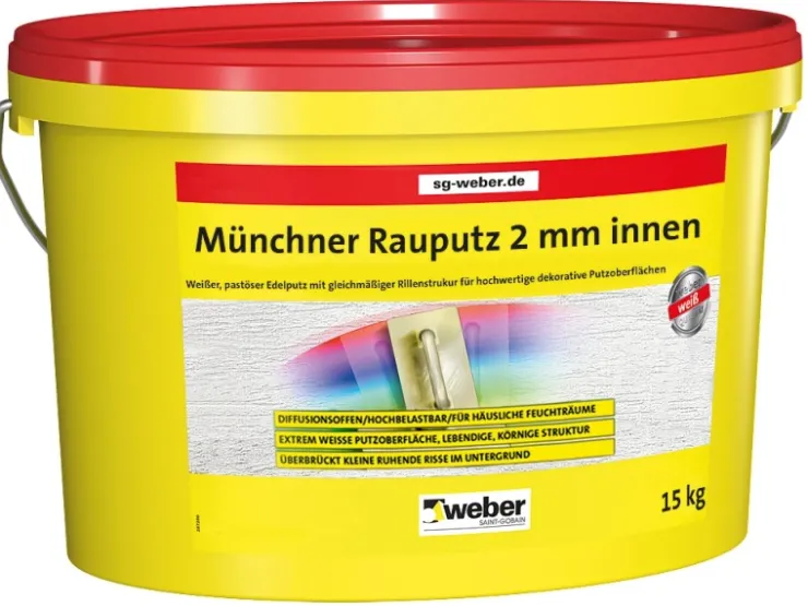 Saint-Gobain Weber Putze^Weber Münchner Rauputz 2 mm Körnung Innen 15 kg pastös