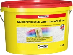 Saint-Gobain Weber Putze^Weber Münchner Rauputz 2 mm Körnung Innen und Außen 20 kg pastös