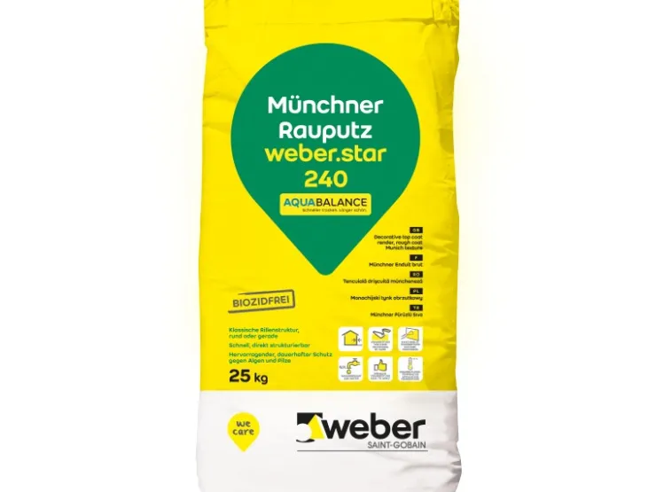 Putze*Saint-Gobain Weber Weber.Star 240 AquaBalance Münchner Rauputz 3 mm Körnung 25 kg