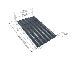 Bedachungen*Weckman Pfannenblech Typ 2 1.850 mm x 1.140 mm x 0,5 mm Anthrazit