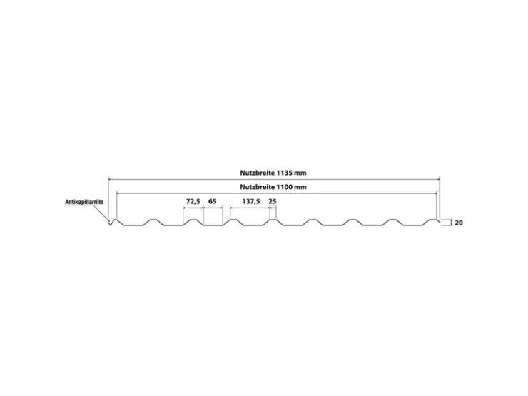 Bedachungen*Weckman Trapezblech W20 5.150 mm x 1.135 mm x 0,5 mm Anthrazit