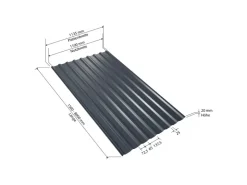 Weckman Bedachungen^Trapezblech W20 mit Antikondensvlies 1.500 x 1.135 x 0,5 mm Anthrazit