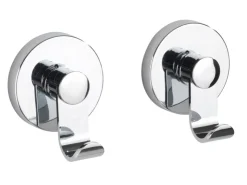 Wenko Badlüfter^Vacuum-Loc Haken-Set Irun 2er Set ohne Bohren (ABS) 6 x 7 x 5 cm Chrom