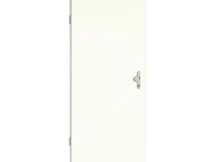 Zimmertüren|Wohnungseingangstüren*GetaDoor Wohnungseingangstür Klimaklasse 3 CPL Weiß ähnl. RAL9016 (GL222) 98,5x198,5 cm L