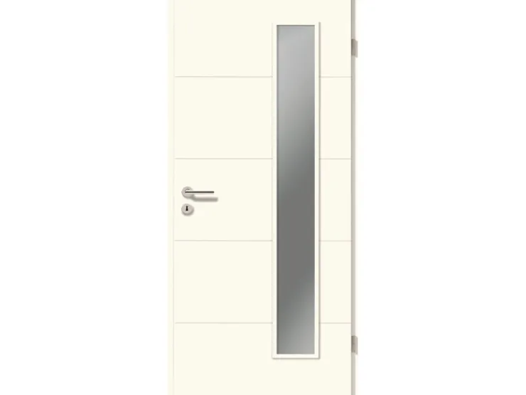 Zimmertüren|Türdichtungen*GetaDoor Zimmertür Catro Line ähnl. RAL 9010 LA1-B Satiniert 198,5 x 86 cm R