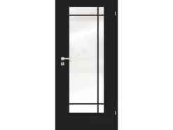 Classen Türdichtungen^Zimmertür inkl. Glas CPL/PP M.5 86 cm x 198,5 cm Re Schwarz