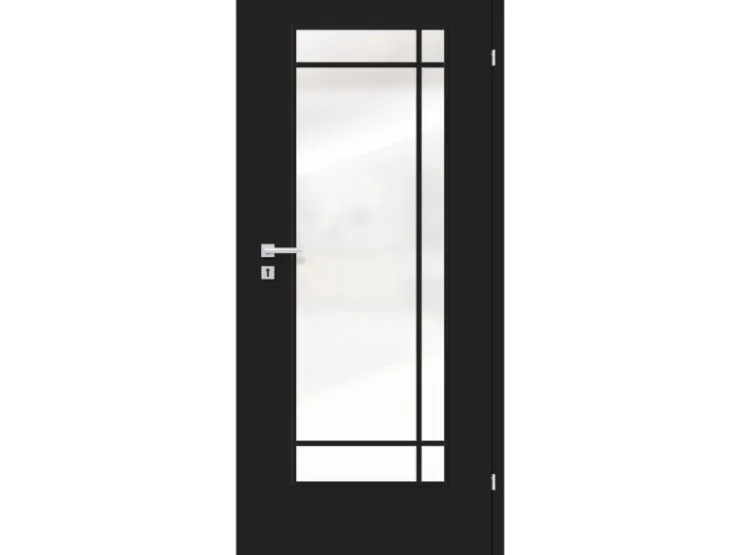 Classen Türdichtungen^Zimmertür inkl. Glas CPL/PP M.5 86 cm x 198,5 cm Re Schwarz